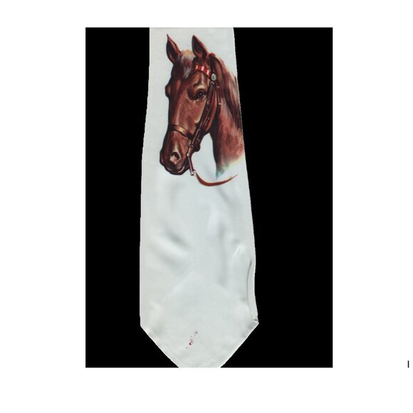 Brent Other - Brent Men's Necktie White Horse Design Fashion Accessory Racing Kentucky Derby